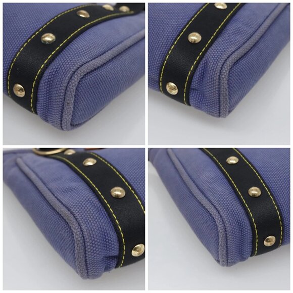 LOUIS VUITTON Antigua Cabas PM Tote Bag Canvas Blue Black M40090 LV Auth BA3231 - Picture 16 of 16